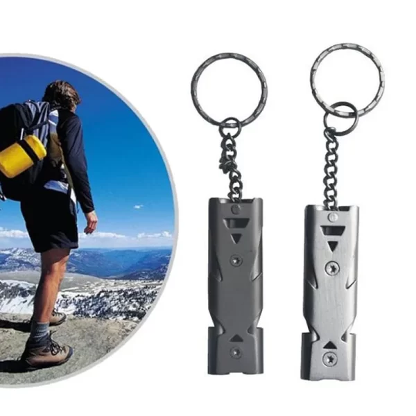 Outdoors High Decibel Portable Keychain S/Steel Whistle