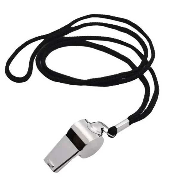 Referee Sport Rugby Stainless Steel Metal Whistle with Rope